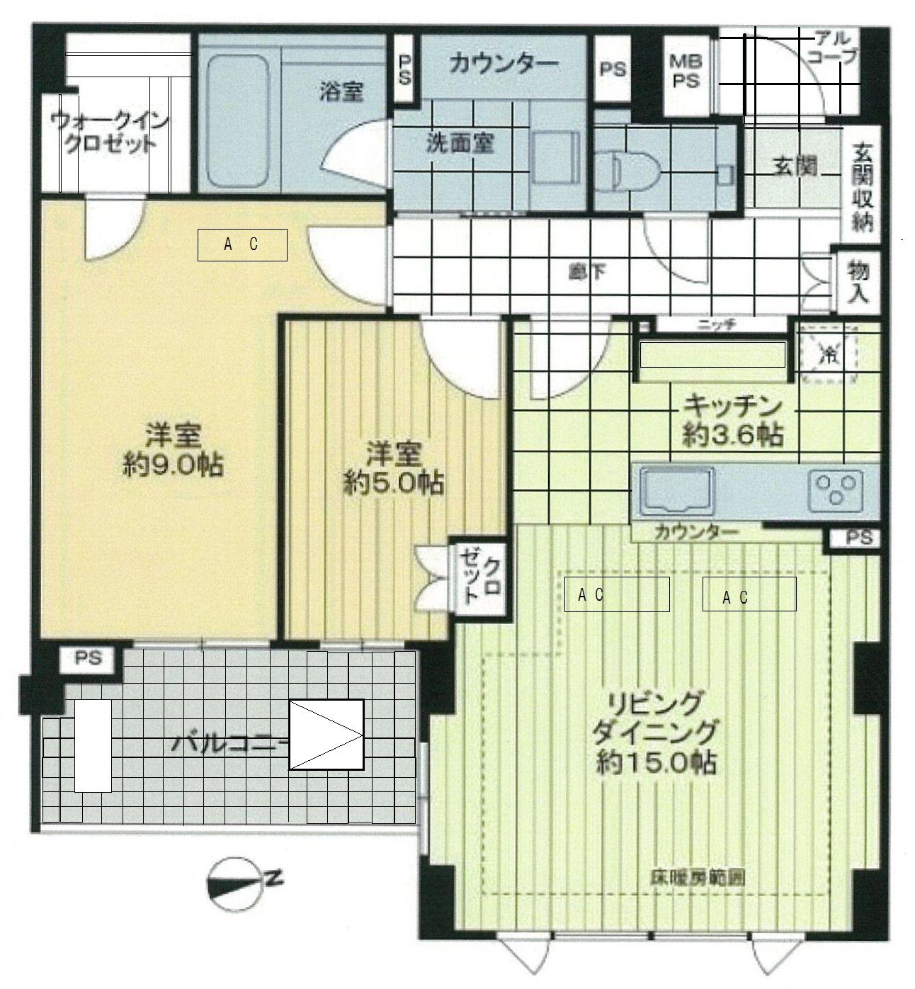 THE CLASS 等々力レジデンス(2LDK/2階)の間取り写真