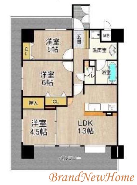 フェニックス堺東(3LDK/10階)の間取り写真