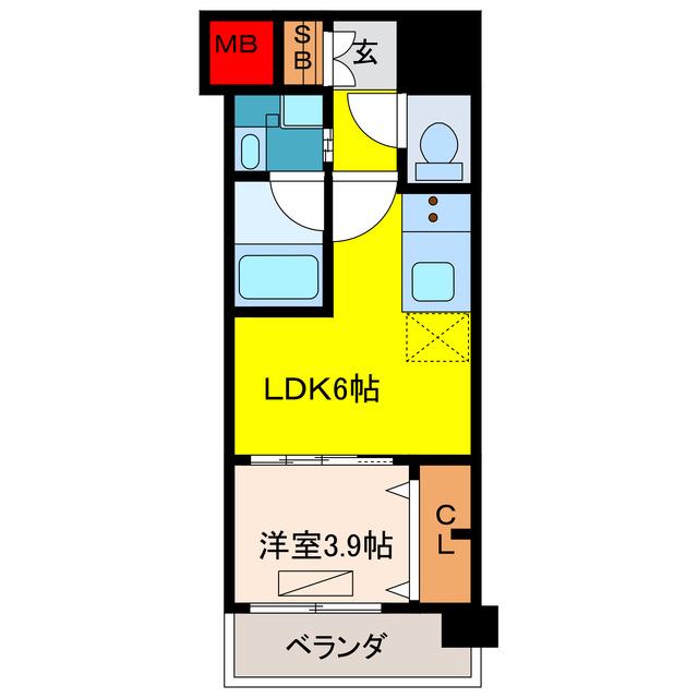 アーバネックス東梅田(1LDK/3階)の間取り写真