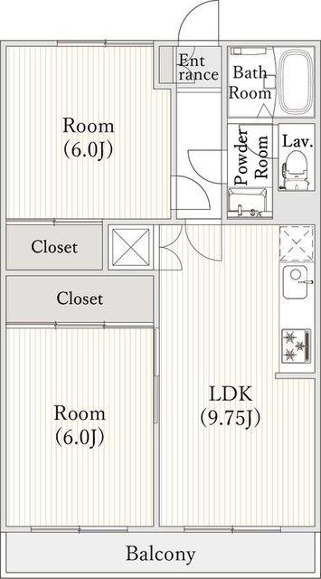 CITYCOURT吉祥寺(2LDK/1階)の間取り写真