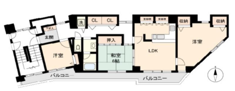 サンモールイケダ(3LDK/3階)の間取り写真