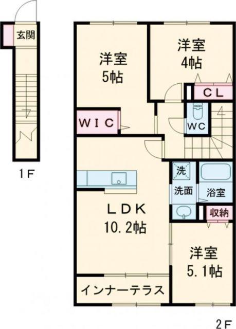 エターナルコート(3LDK/2階)の間取り写真