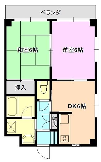 ルミエール根岸(2DK/3階)の間取り写真