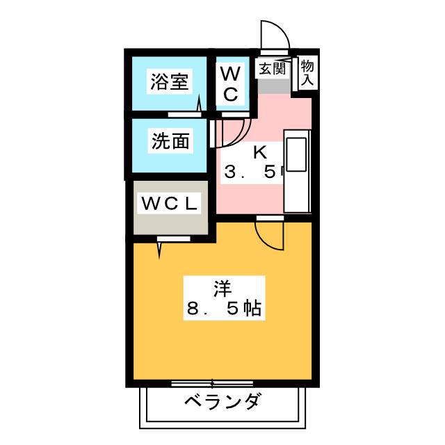 PACE(1K/1階)の間取り写真