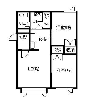 ジョイフル23(2LDK/2階)の間取り写真
