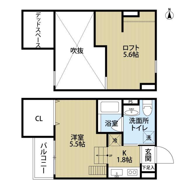 スペランツァ堺(ワンルーム/2階)の間取り写真