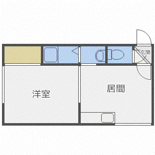 シティライフ麻生(1DK/1階)の間取り写真