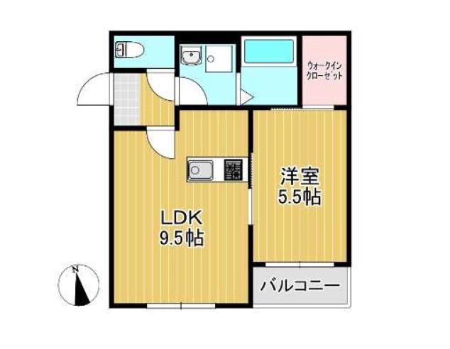 BRAVEBASE花畑駅南(1LDK/2階)の間取り写真