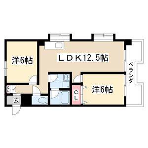 カサ松下(2LDK/3階)の間取り写真