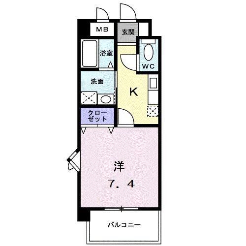 サンリット SJK(1K/4階)の間取り写真