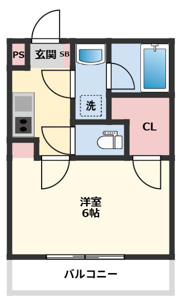 ALIVIS船橋夏見(1K/1階)の間取り写真