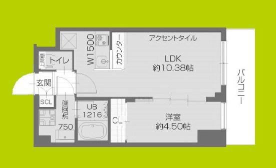 プレジオ武庫川ASIAN(1LDK/2階)の間取り写真