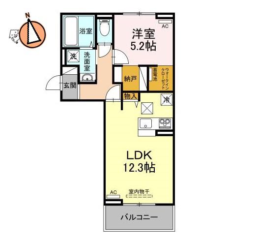 サンセール問屋町(1LDK/1階)の間取り写真