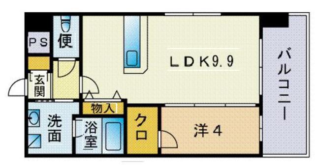 サムティ博多サウス(1LDK/6階)の間取り写真
