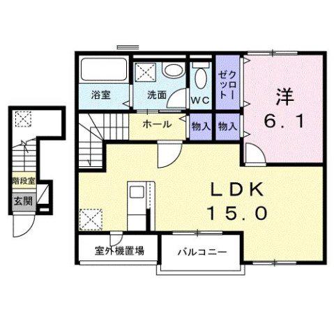 グレイス・ヴィラ(1LDK/2階)の間取り写真