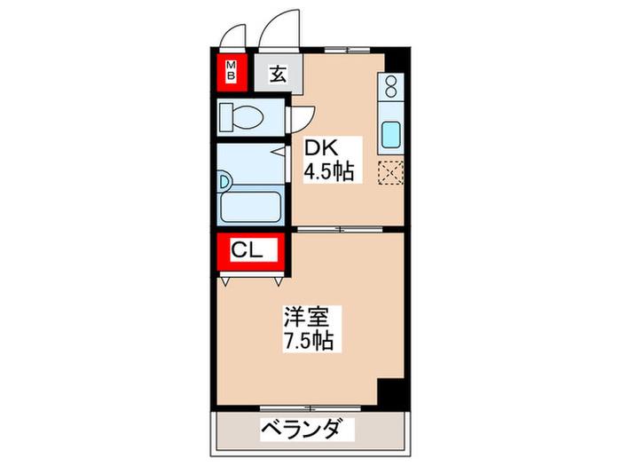 メゾンモリオカ(1DK/7階)の間取り写真