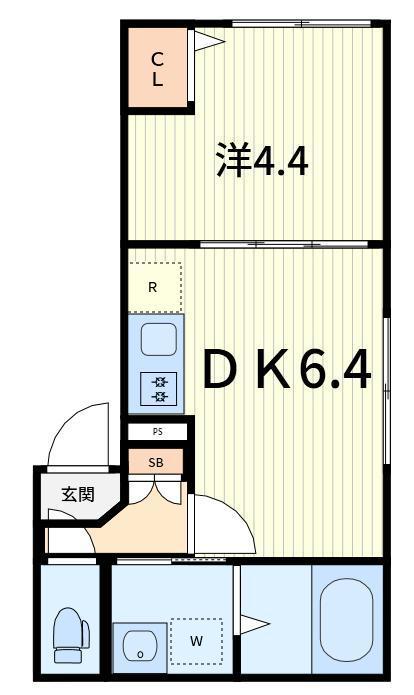 テラス新柴又II(1DK/3階)の間取り写真