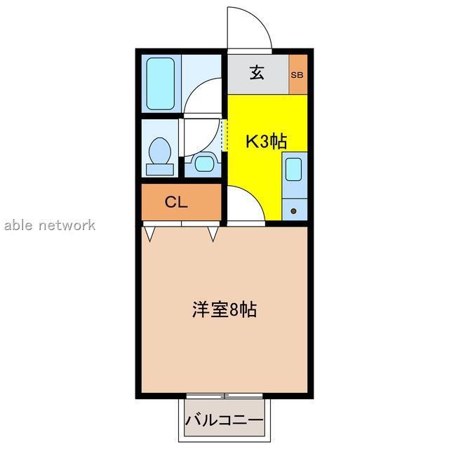 プロムナード(1K/1階)の間取り写真