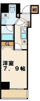 プレスタイル入谷(1K/8階)の間取り写真