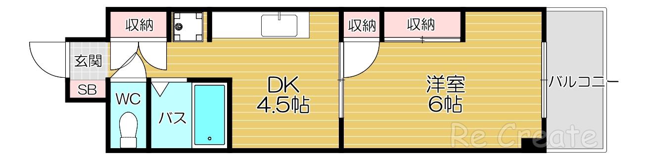 メゾン・ハーミティジ(1DK/3階)の間取り写真