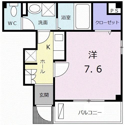 フォンテーヌ(1K/1階)の間取り写真
