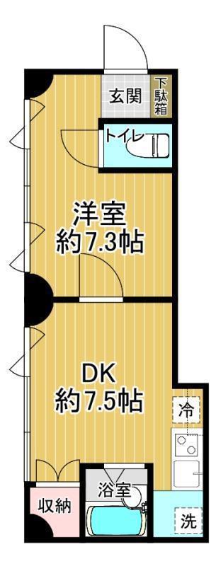 ホ―メイレジデンス南馬込II(1DK/2階)の間取り写真