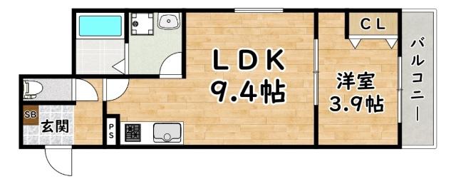 AVANTIO ERGE(1LDK/3階)の間取り写真