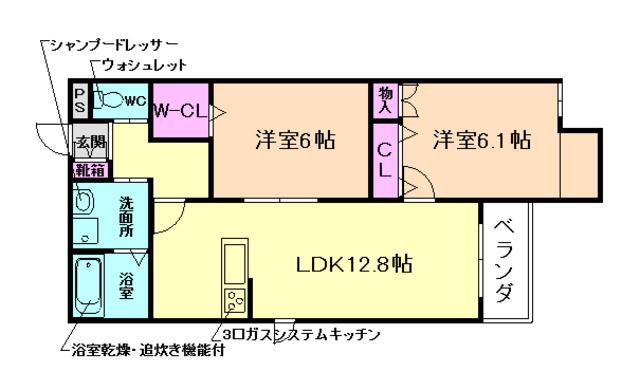 ヘーベルメゾン池田 東(2LDK/1階)の間取り写真