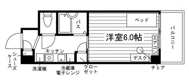 ペペルモコシュッド(1K/3階)の間取り写真