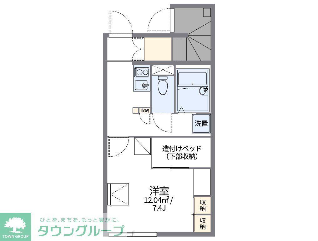 レオパレスMIYABI(1K/1階)の間取り写真