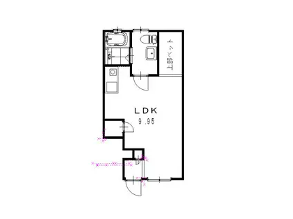 ノースビレッジ(ワンルーム/1階)の間取り写真