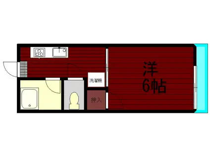 アーバン出水(1K/2階)の間取り写真