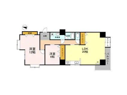 ファミール五反田(2LDK/1階)の間取り写真