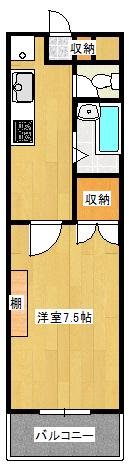 ロイヤルミッテ(1K/6階)の間取り写真
