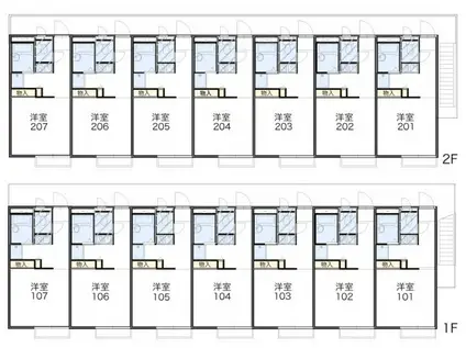 城南II(1K/2階)の間取り写真