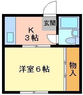 メゾンド友(1K/1階)の間取り写真