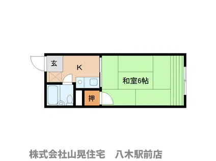 クレール神宮前(1K/1階)の間取り写真
