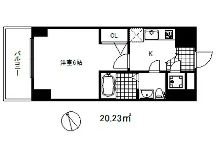 エスリード神戸ハーバークロス(1K/10階)の間取り写真
