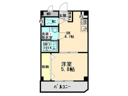 エクセレンスときわB(1DK/3階)の間取り写真