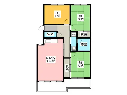 ヴィレッジカミアシ(3LDK/3階)の間取り写真