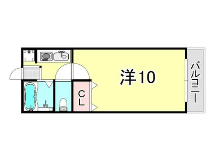 オリンピアン尼崎(1K/2階)の間取り写真