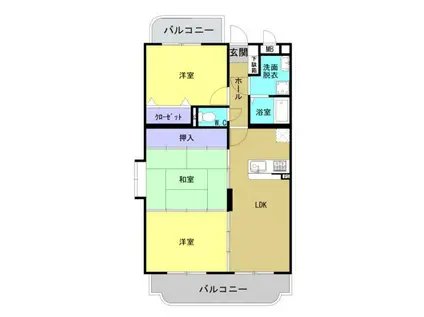 ロイヤルハイツII(3LDK/3階)の間取り写真