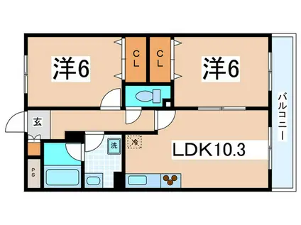 ヌカタコルンイースト(2LDK/3階)の間取り写真