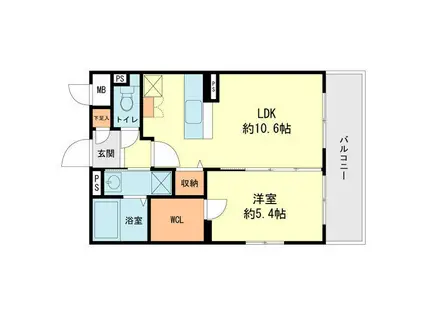 笹原駅前マンション(1LDK/1階)の間取り写真