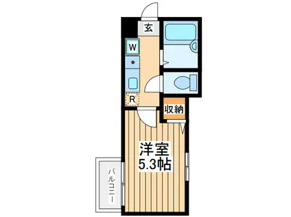 メルディア京王稲田堤(1K/3階)の間取り写真