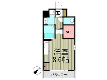 メゾンドソフィア鎌倉(ワンルーム/3階)の間取り写真