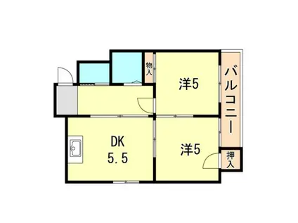 松本マンション(2DK/2階)の間取り写真
