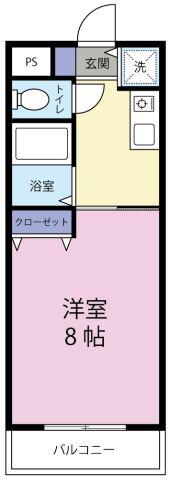 エクシード山城(1K/4階)の間取り写真