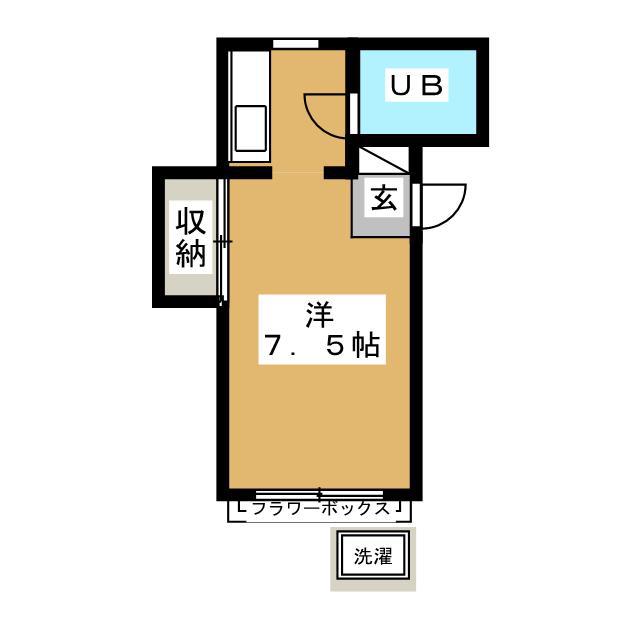 ベルセゾン山村(ワンルーム/1階)の間取り写真