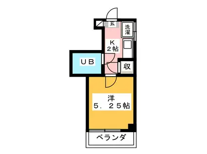 コンフォール煉瓦館(1K/2階)の間取り写真